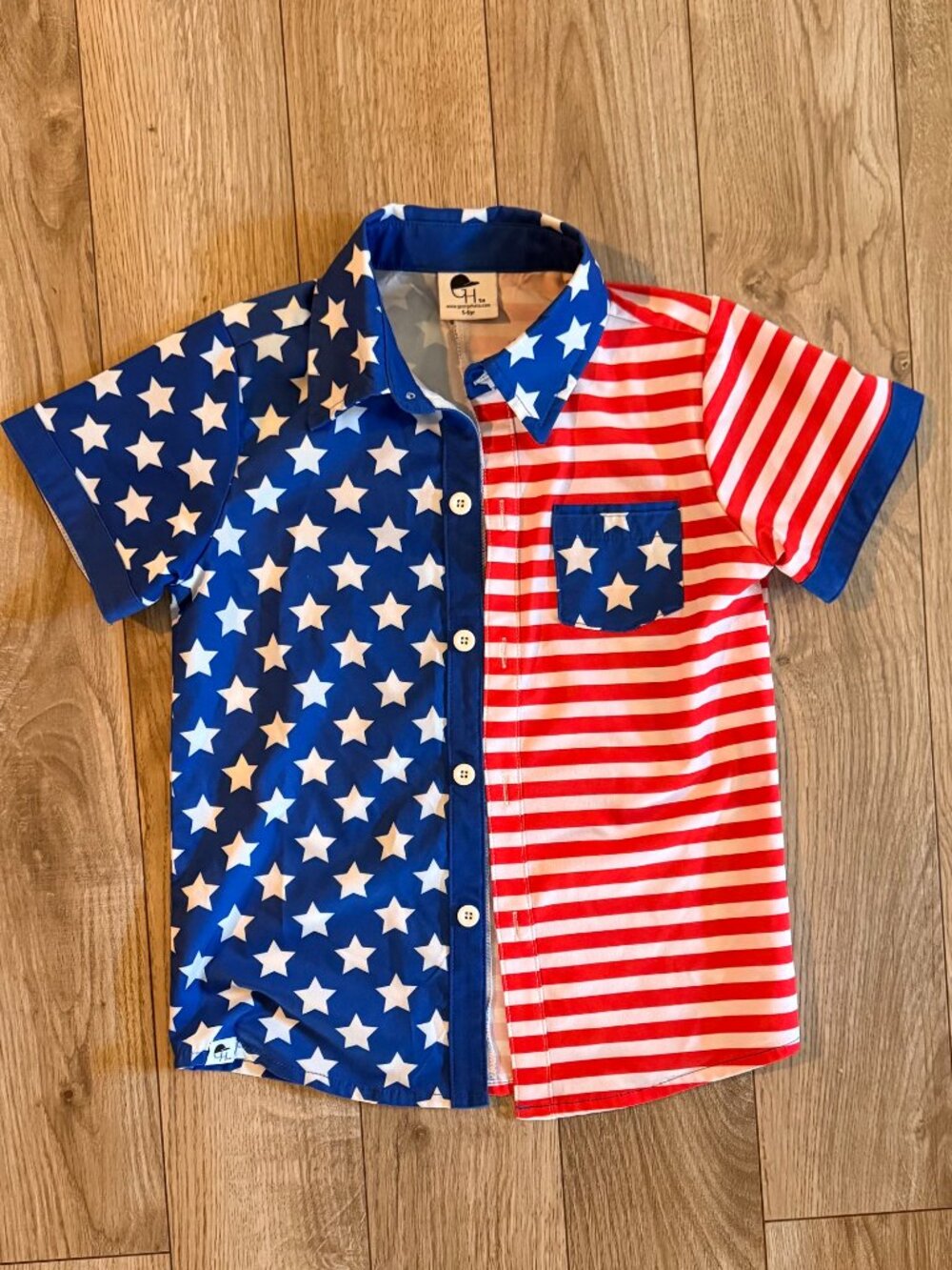 Patriotic collared button down shirt